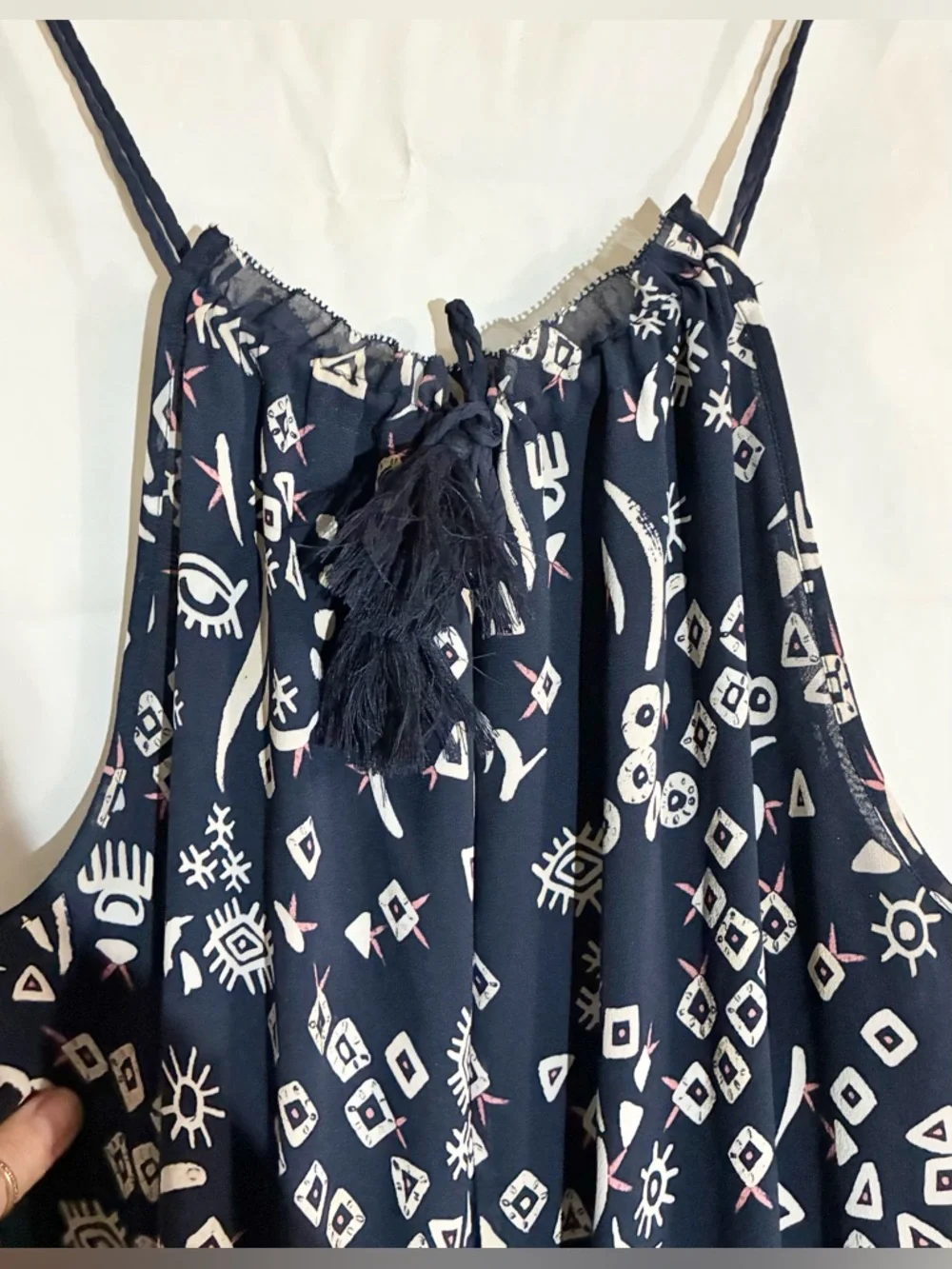 Tory Burch Ethnic Jumpsuit Sz XS Pockets Adjust Straps 1Pc whymsy Fairycore